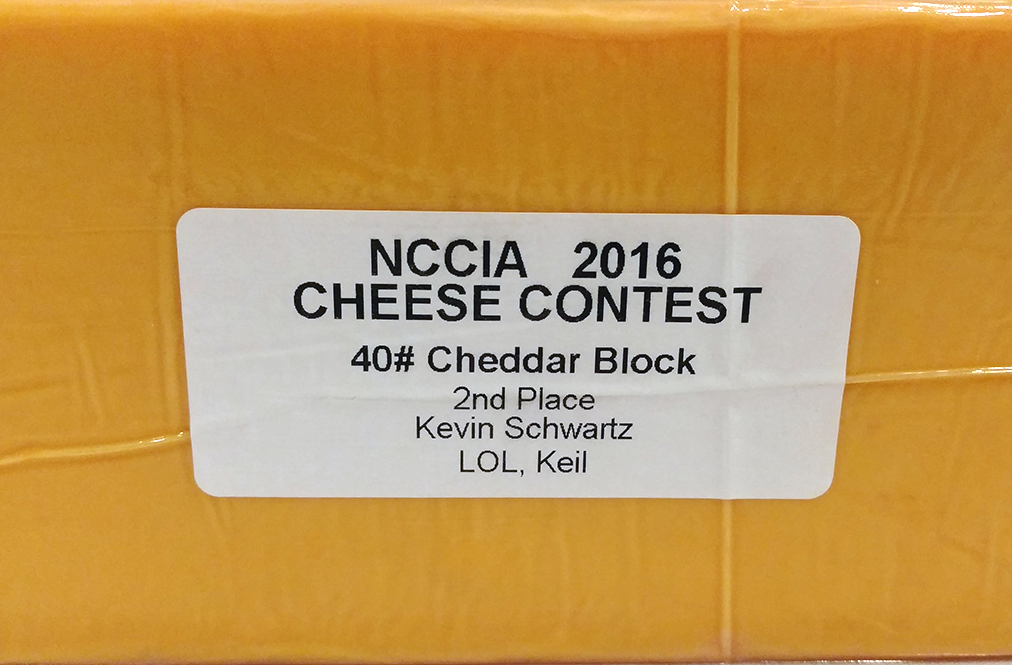 NCCIA 2016 Cheese Contest Kiel Extra Sharp Cheddar Block
