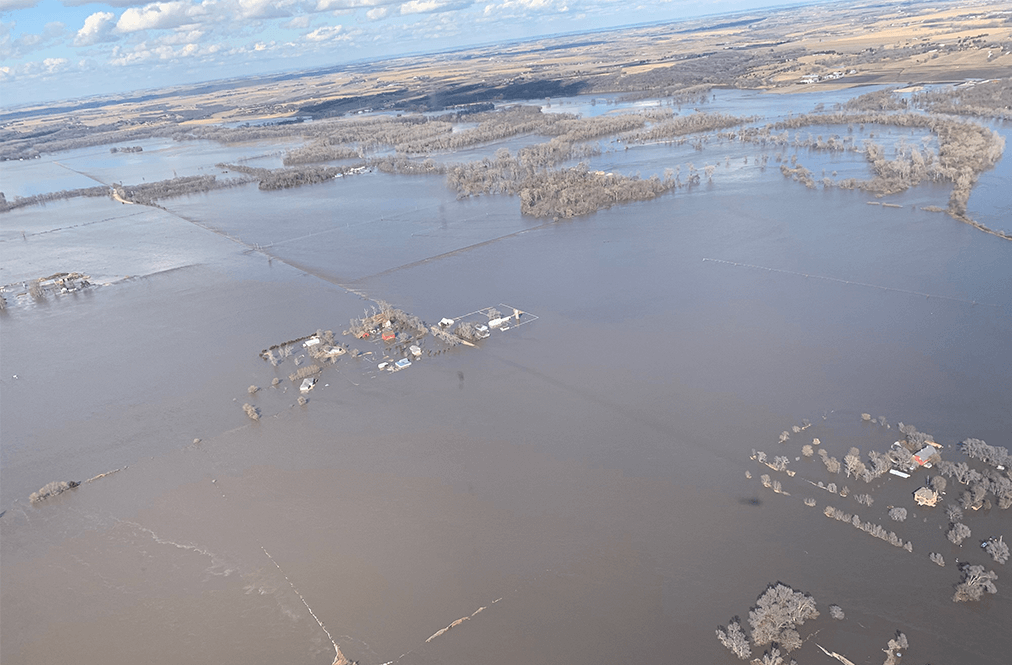 An Aerial View Of The Nebraska Flooding