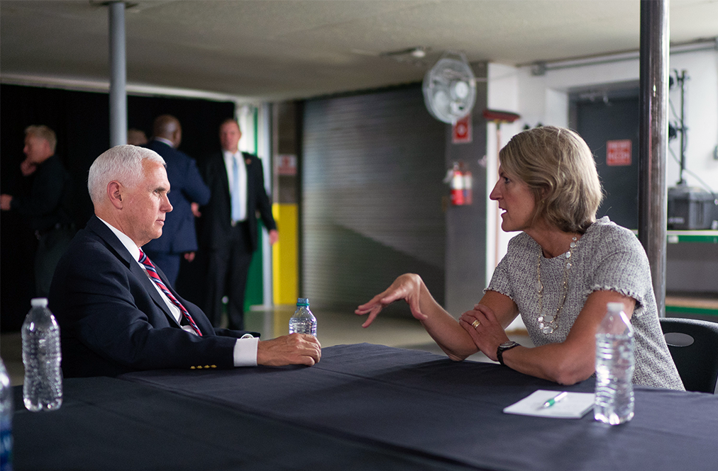 Vice President Mike Pence Talking With Land O'Lakes, Inc. President And CEO Beth Ford