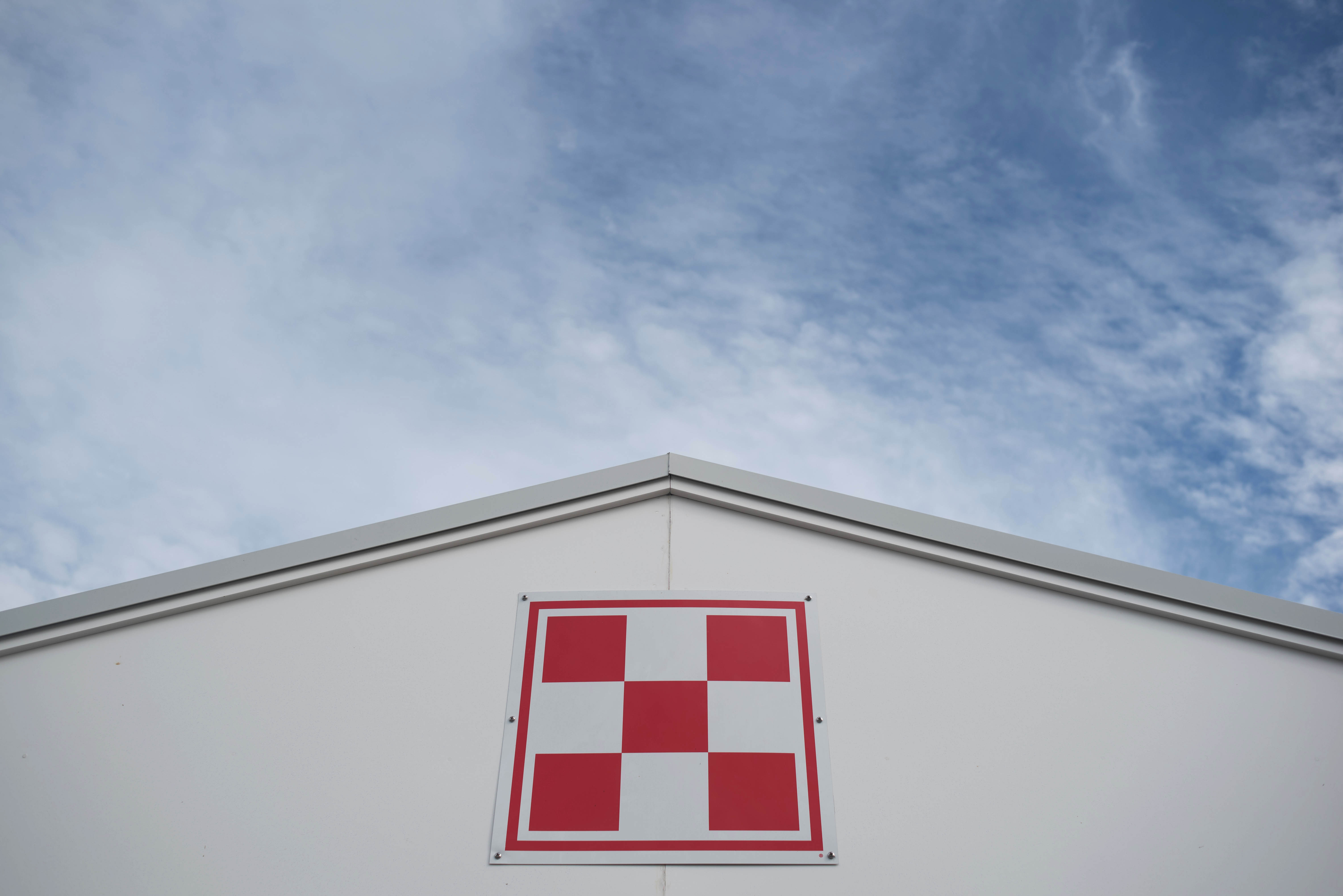 The Purina Checkerboard Logo On A Building