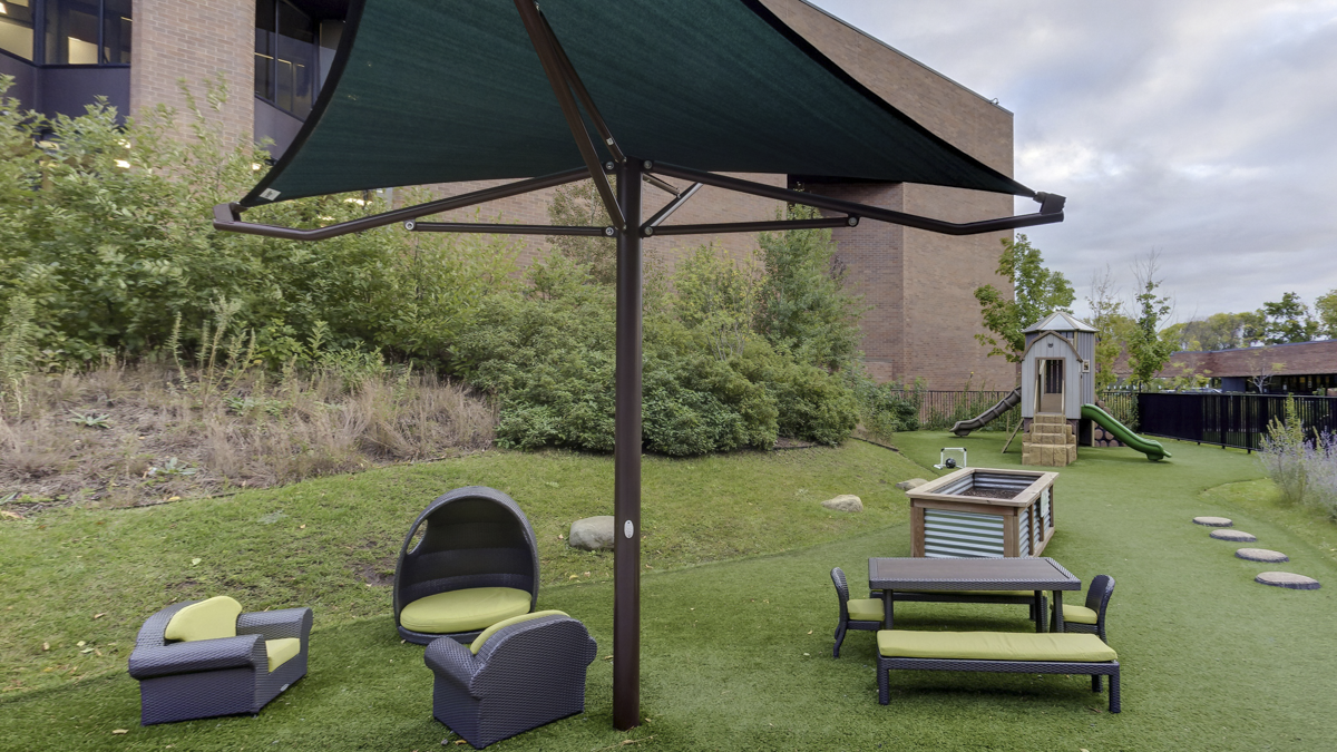 An outdoor play area at the Land O'Lakes childcare facility